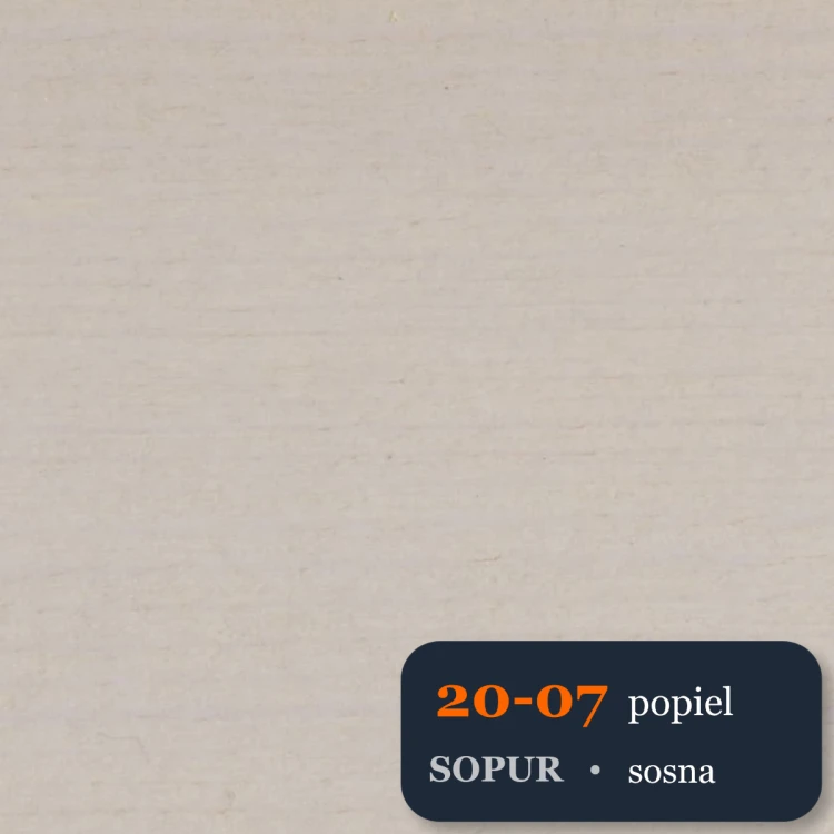 Bejca nitro SOPUR 20-07 popiel - próbka sosna