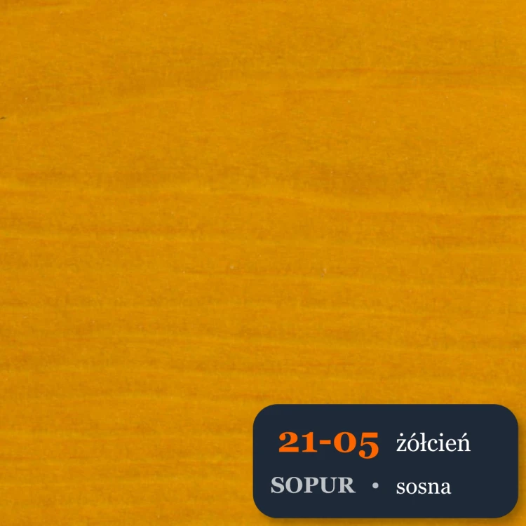 Bejca nitro SOPUR 21-05 żółcień - próbka sosna