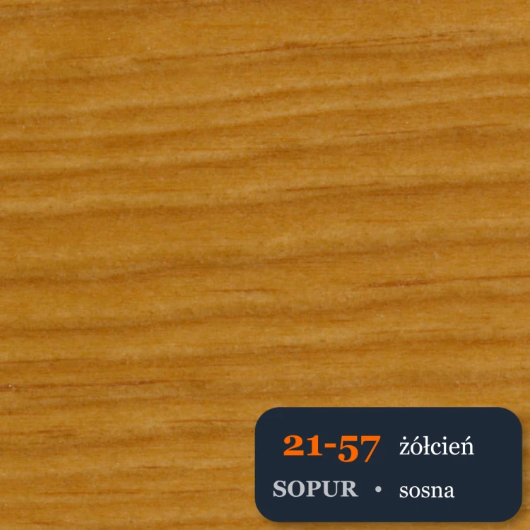 Bejca nitro SOPUR 21-57 oranż - próbka sosna