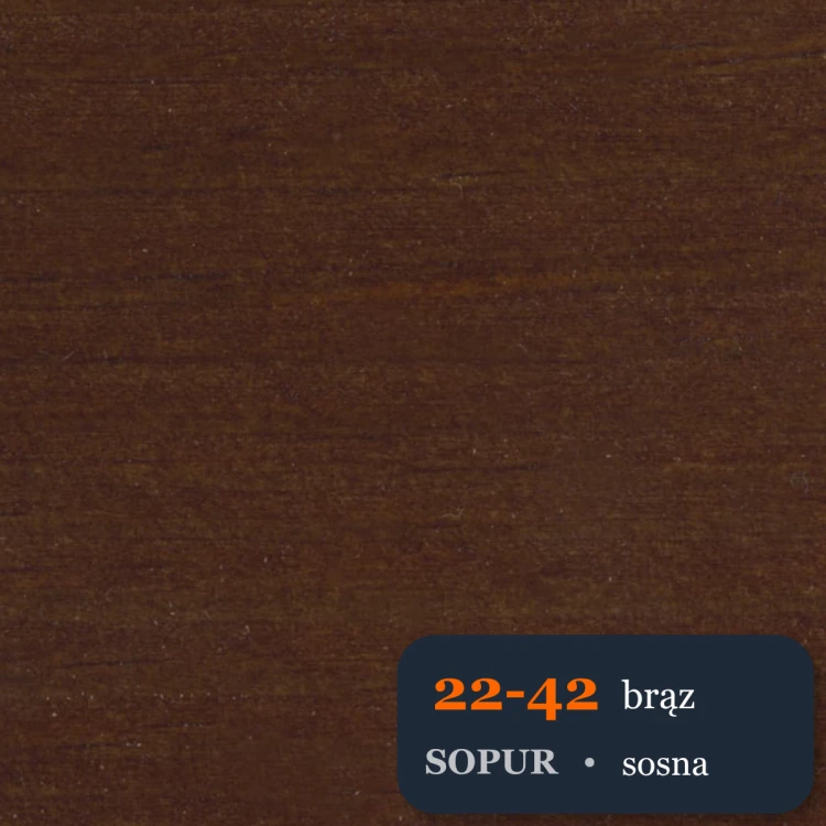 Bejca nitro SOPUR 22-42 brąz - próbka sosna