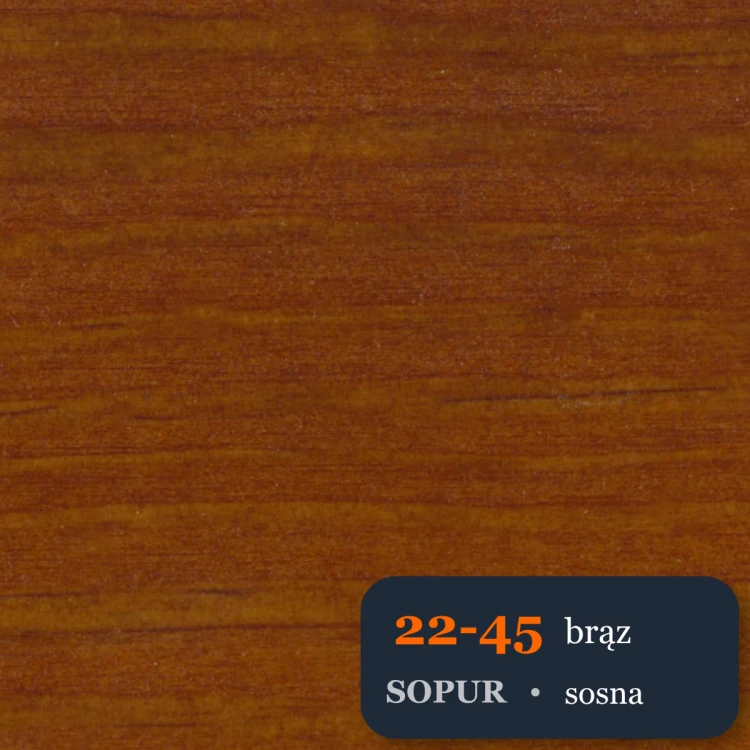 Bejca nitro SOPUR 22-45 brąz - próbka sosna
