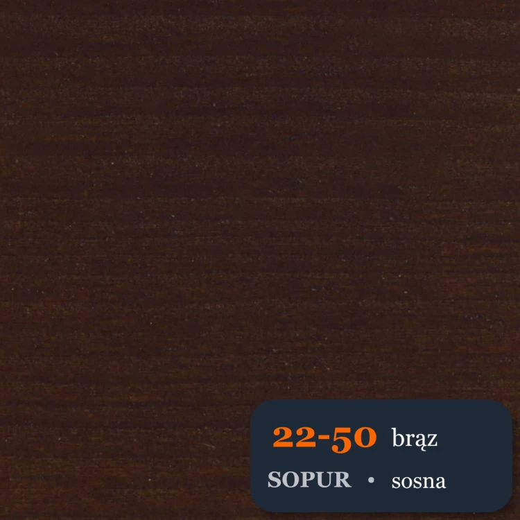Bejca nitro SOPUR 22-50 brąz - próbka sosna