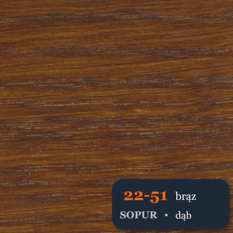 Bejca nitro SOPUR 22-51 brąz - próbka dąb