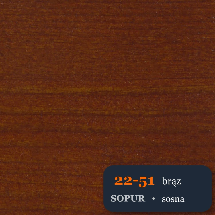 Bejca nitro SOPUR 22-51 brąz - próbka sosna