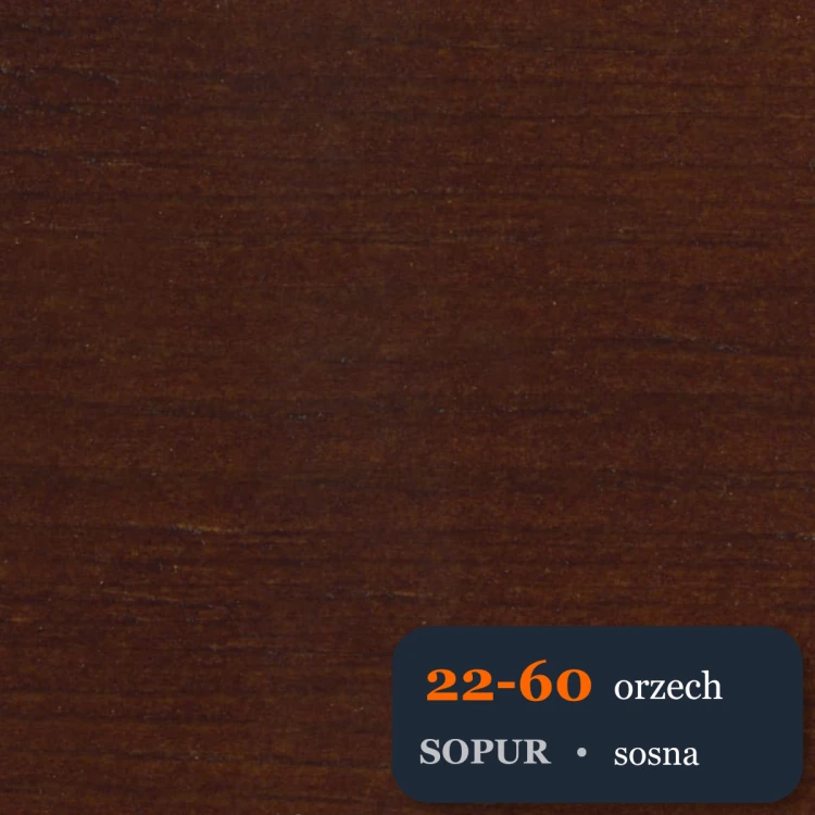 Bejca nitro SOPUR 22-60 orzech - próbka sosna