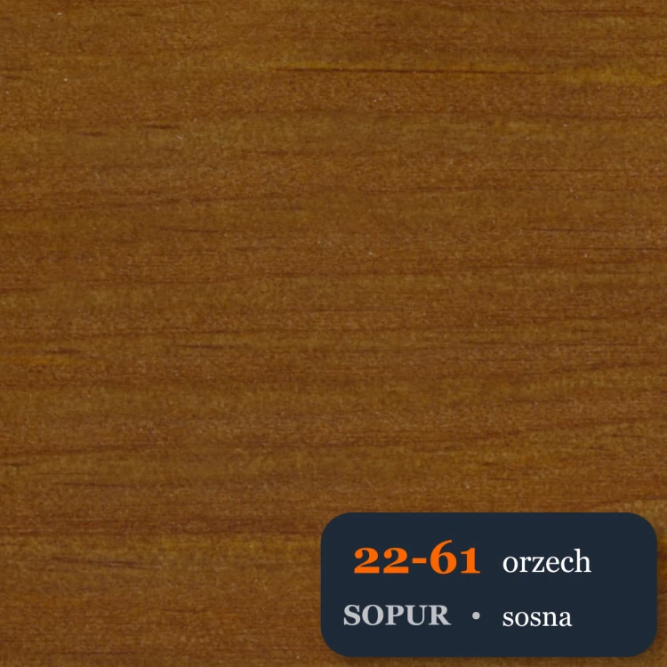 Bejca nitro SOPUR 22-61 orzech - próbka sosna