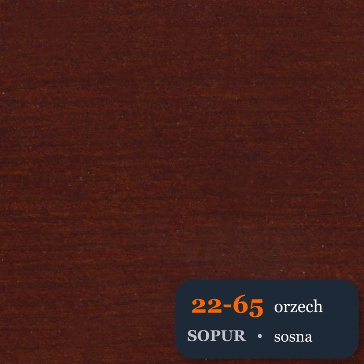 Bejca nitro SOPUR 22-65 orzech - próbka sosna