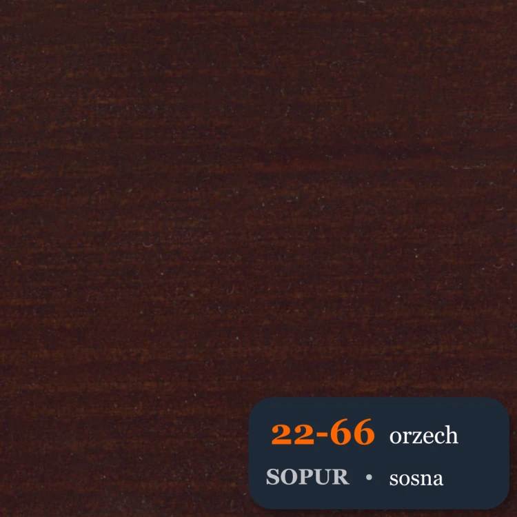 Bejca nitro SOPUR 22-66 orzech - próbka sosna
