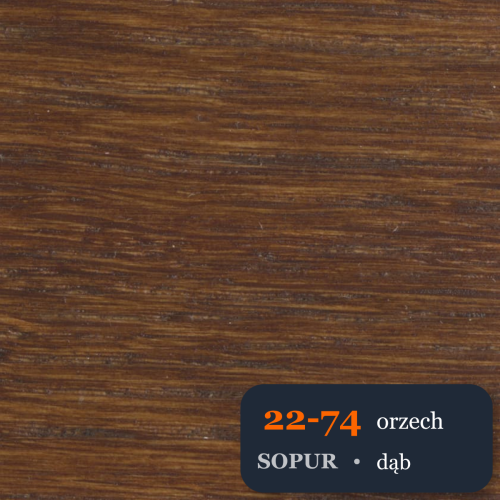Bejca nitro SOPUR 22-74 orzech - próbka dąb