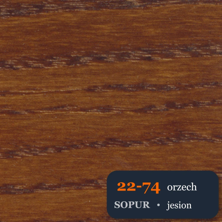 Bejca nitro SOPUR 22-74 orzech - próbka jesion