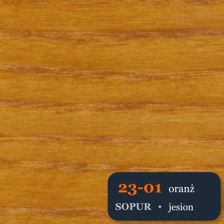 Bejca nitro SOPUR 23-01 oranż - próbka jesion