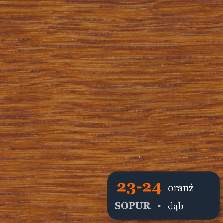 Bejca nitro SOPUR 23-24 oranż - próbka dąb