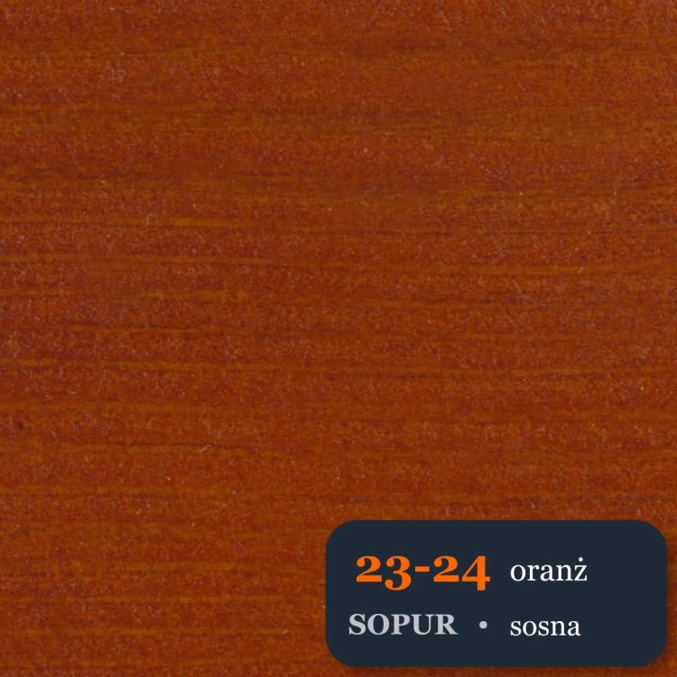 Bejca nitro SOPUR 23-24 oranż - próbka sosna