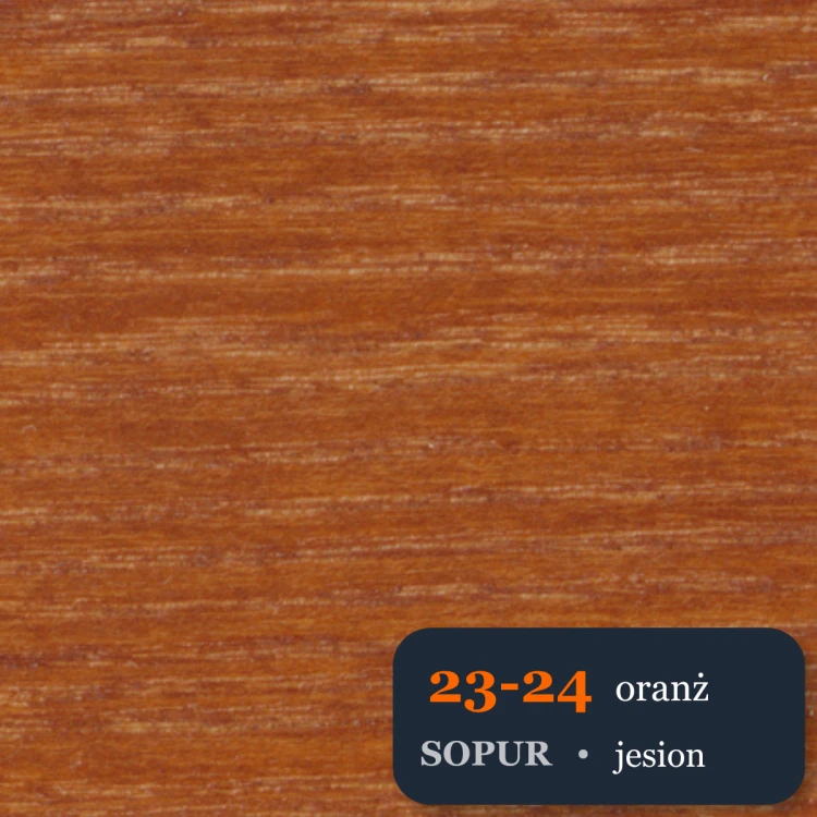 Bejca nitro SOPUR 23-24 oranż - próbka jesion