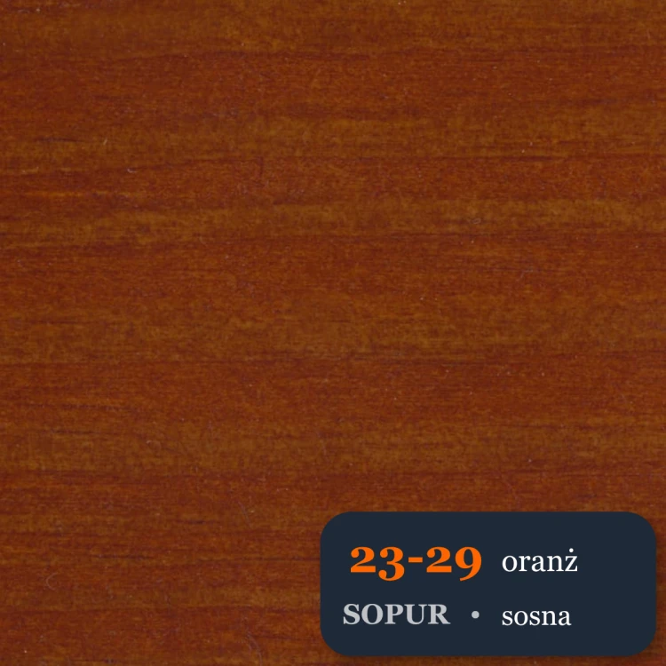 Bejca nitro SOPUR 23-29 oranż - próbka sosna