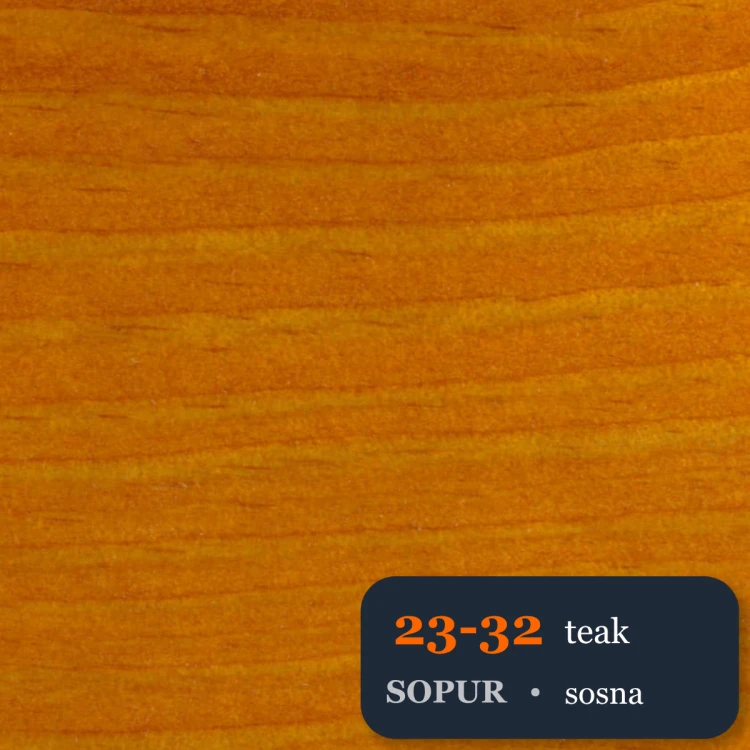 Bejca nitro SOPUR 23-32 teak - próbka sosna