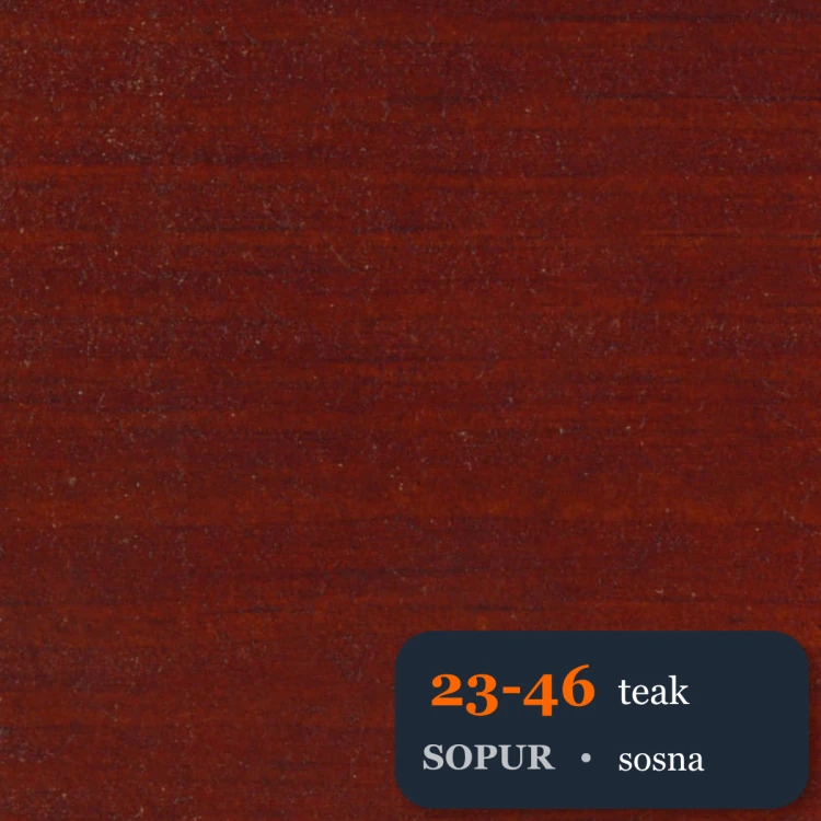 Bejca nitro SOPUR 23-46 teak - próbka sosna