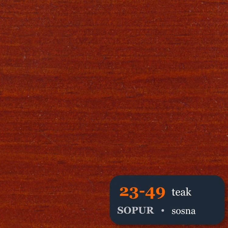 Bejca nitro SOPUR 23-49 teak - próbka sosna