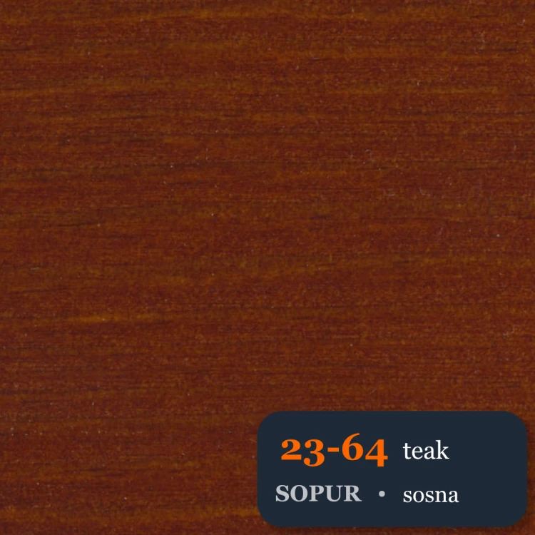 Bejca nitro SOPUR 23-64 teak - próbka sosna