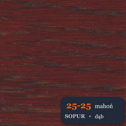 Bejca nitro SOPUR 25-25 mahoń - próbka dąb