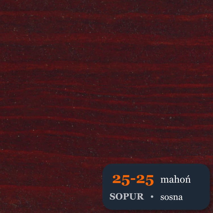 Bejca nitro SOPUR 25-25 mahoń - próbka sosna