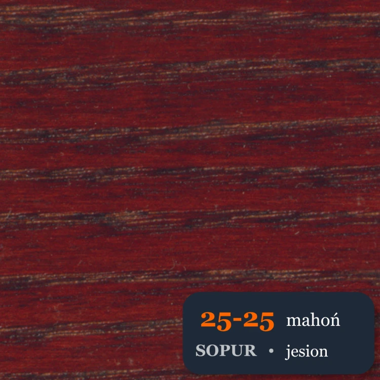 Bejca nitro SOPUR 25-25 mahoń - próbka jesion