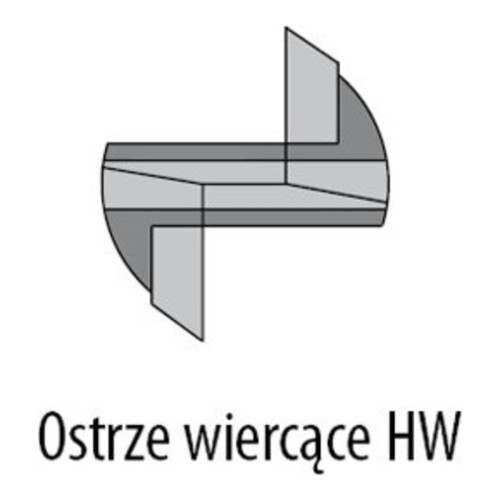 Ostrze wiercące HM frezu CMT z gwintem M12 - wejście w materiał od czoła