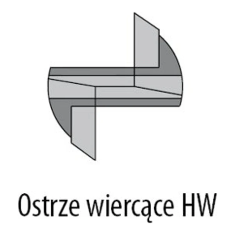 Ostrze wiercące HM frezu CMT z gwintem M12 - wejście w materiał od czoła