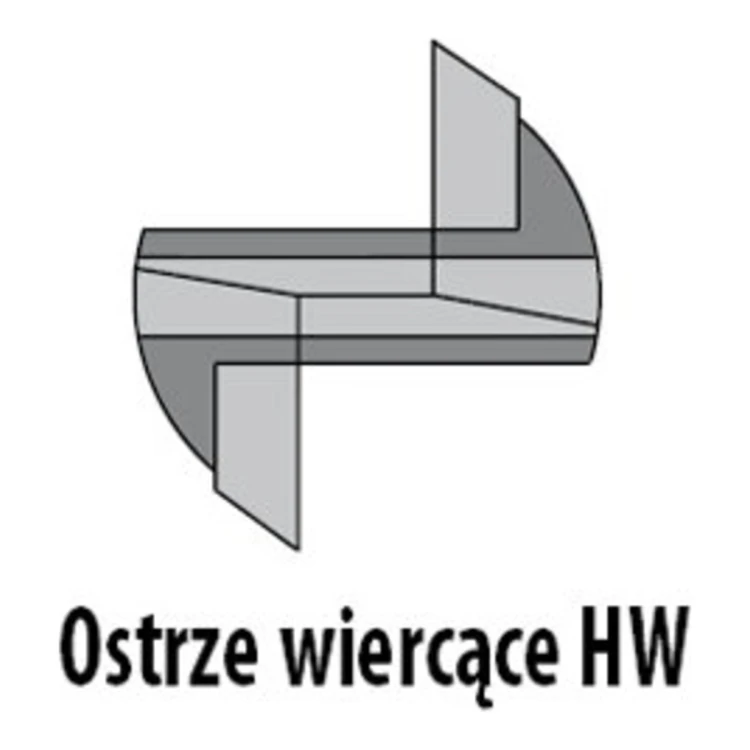 Ostrze wiercące HM frezu CMT z gwintem M10 - wejście w materiał od czoła