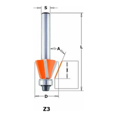 Frez do ukosowania CMT 809.023.11 Z3 z łożyskiem