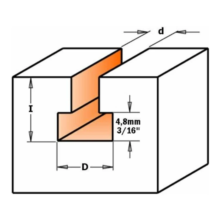 Frez CMT 950 pod zamek - rysunek wymiarowy