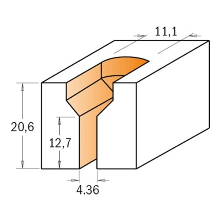 Frez CMT 913 - profil gniazda pod śrubę