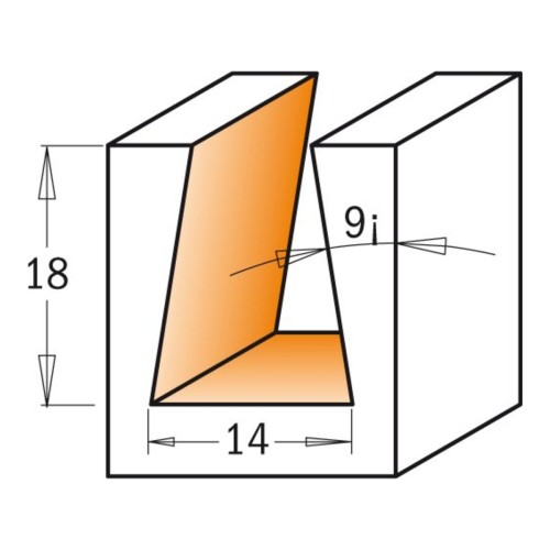 Frez CMT 522 - gniazdo 14 x 18 mm, 9°