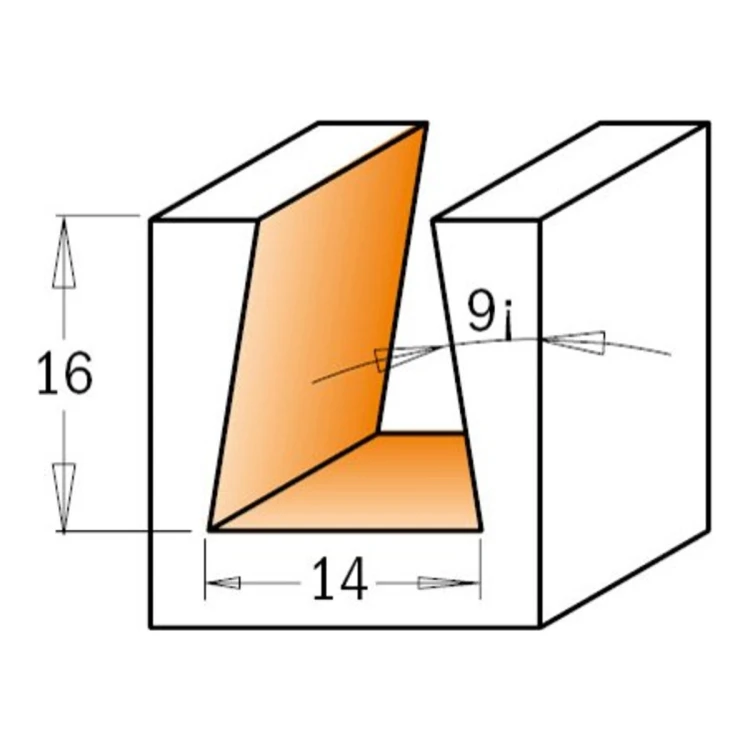 Frez CMT 523 - gniazdo 14 x 16 mm, 9°