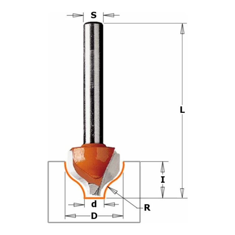 Frez dekoracyjny CMT 965.002.11 - rysunek wymiarowy