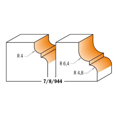 Frezy CMT 944 - profile R 4 i R 6,4/4,8