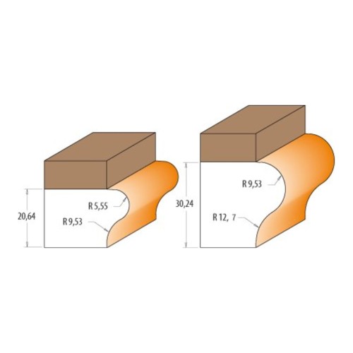Frezy CMT 955.804B i 955.805B - profile parapetu