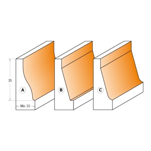 Frezy CMT 990.6 - profile płycin pionowych