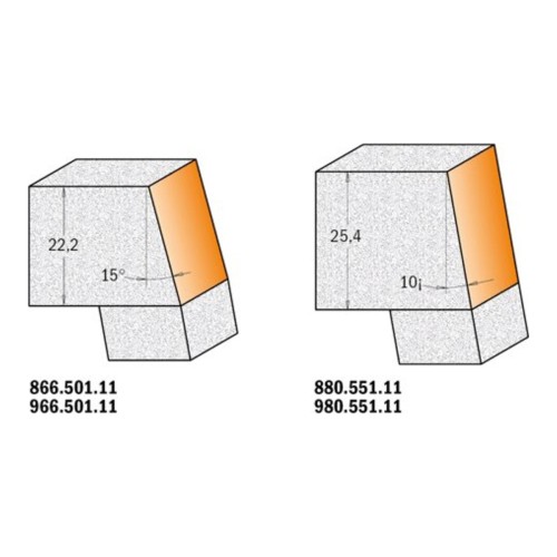 Frezy CMT 966.501 / 980.551 - ukos 15° i 10°