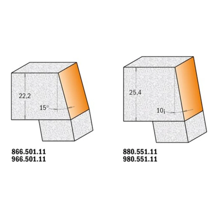 Frezy CMT 966.501 / 980.551 - ukos 15° i 10°