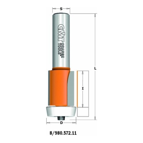Frez prosty CMT 980.572 z łożyskiem 10°