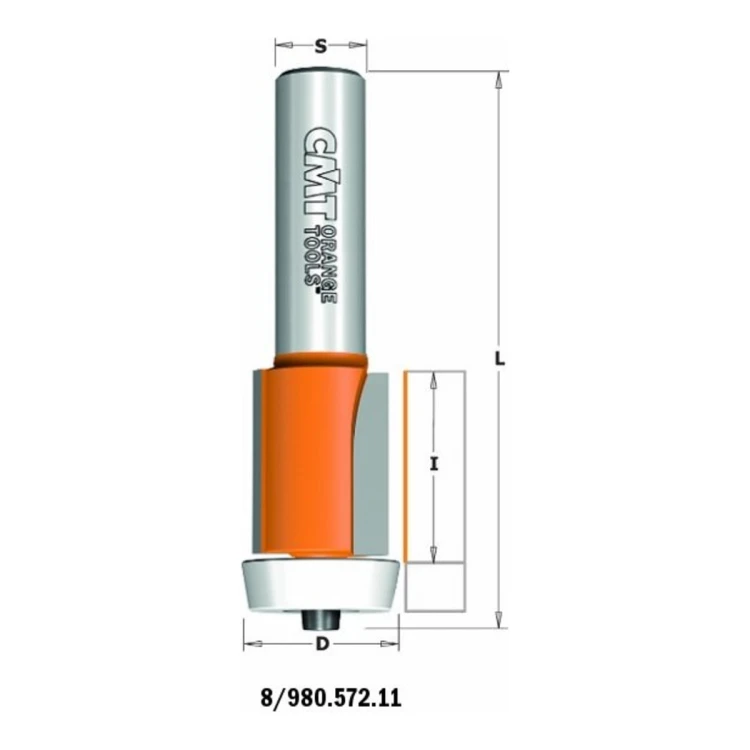Frez prosty CMT 980.572 z łożyskiem 10°