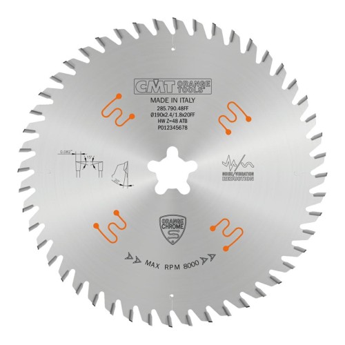 Piła tarczowa CMT 285 Orange Chrome do cięcia poprzecznego