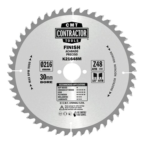 Piła CMT K Contractor D216 Z48