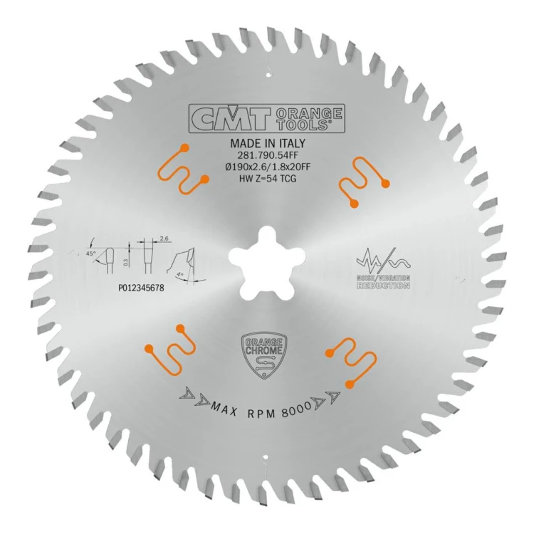Piła tarczowa CMT 281 Orange Chrome do płyt laminowanych