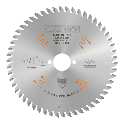 Piła tarczowa CMT 281 Orange Chrome do płyt HPL