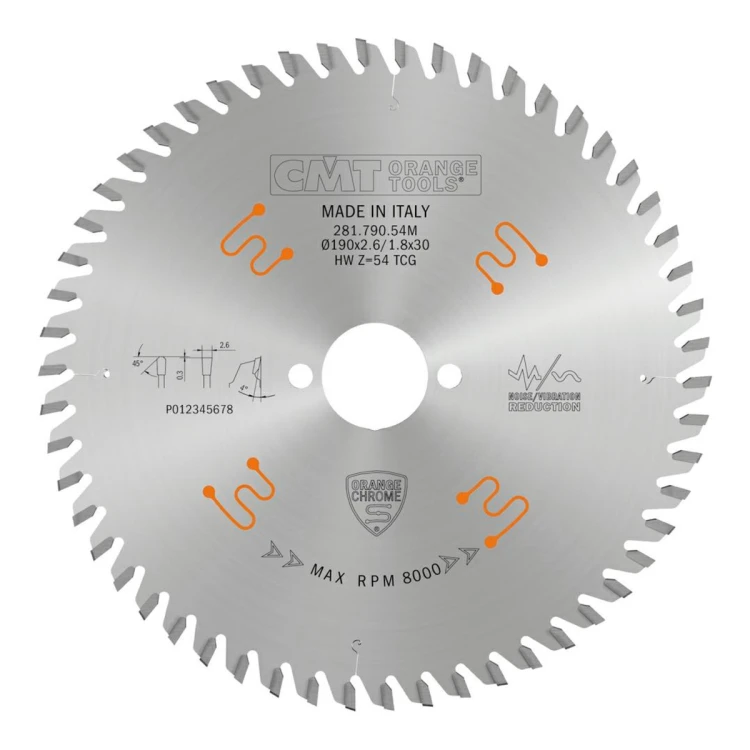 Piła tarczowa CMT 281 Orange Chrome do płyt HPL