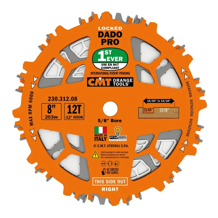 Zestaw pił CMT Dado Pro Locked 230.312 - rowki 6-20 mm