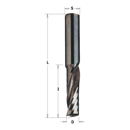Frez spiralny CMT 198 jednoostrzowy Z1 VHM - pozytyw i negatyw, D 3-12 mm