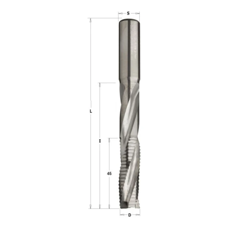 Frez spiralny zgrubny CMT 195/193 do otworów pod zamki - długi, L 150-170 mm, D 14-18 mm